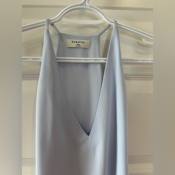 Aritzia Babaton Pale Blue Morris Blouse Tank Top V- Neck Size XXS Women’s - Picture 3 of 9